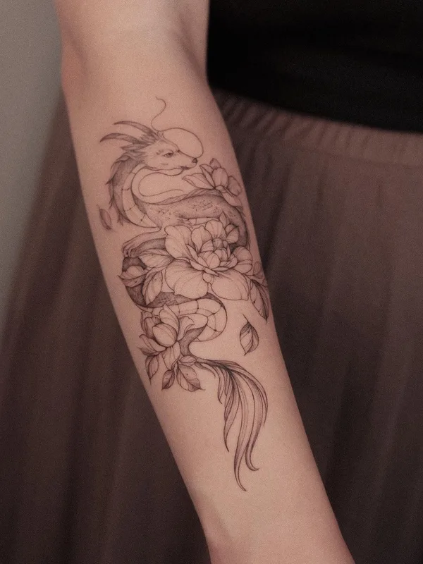 Feminine tattoo by Krysz in Wrocław
