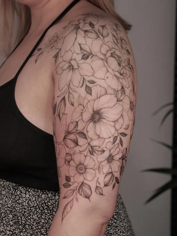 Feminine tattoo by Krysz in Wrocław