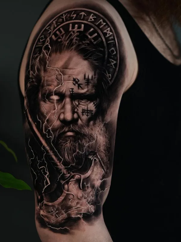male black and grey realism Tatuaggio su upper arm #56148 | Tatuatore Maksym Burian