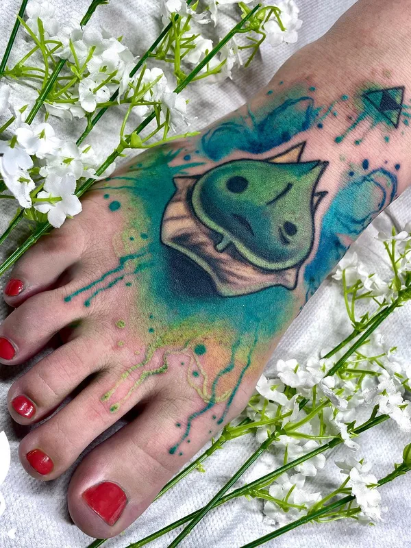 color watercolor Tatuaggio su foot #56203 | Tatuatore Сolada ink