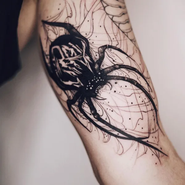 Graphic tattoo by Ira Yablokova in Düsseldorf