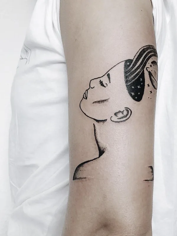 female black linework татуировка на forearm #56252 | Тату мастер Lucyeezy Tattooing