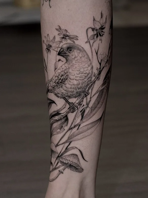 black and grey fineline Tatuagem em forearm #56262 | Tatuador Felix Graph Tattoo