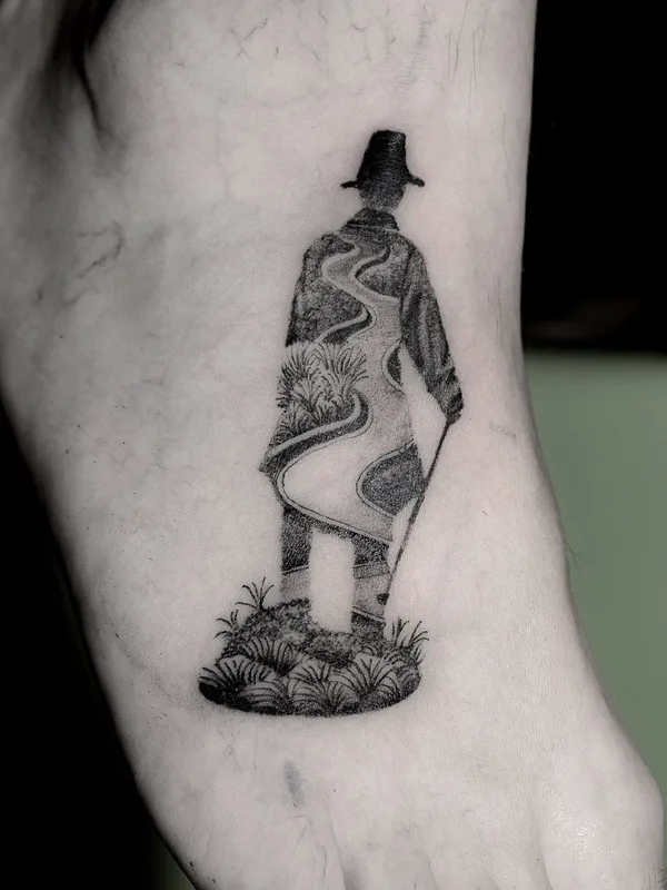 black blackwork Tatuagem em foot #56261 | Tatuador Felix Graph Tattoo