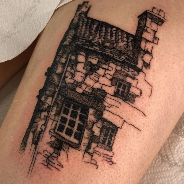 Graphic tattoo by Mackenzie in Düsseldorf