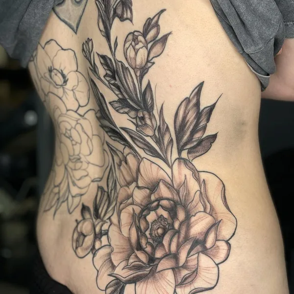 Botanical tattoo by Lisa Rosenfeld in Düsseldorf