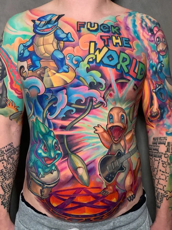 male color illustrative tattoo on full body #72093 | Tattoo Artist Kirill Putiatin 