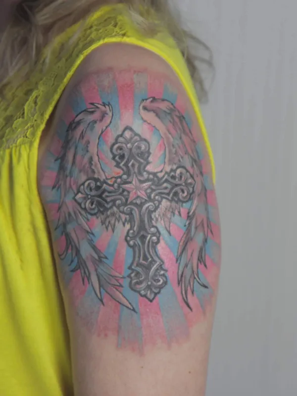 female color neo traditional татуировка на upper arm #32819 | Тату мастер The Monkid