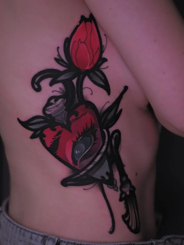 female color neo traditional Tatuagem em side #44571 | Tatuador Александр Черный