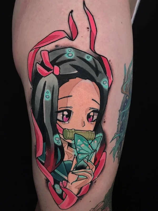 color anime татуировка на thigh #44584 | Тату мастер Даниил Каляев