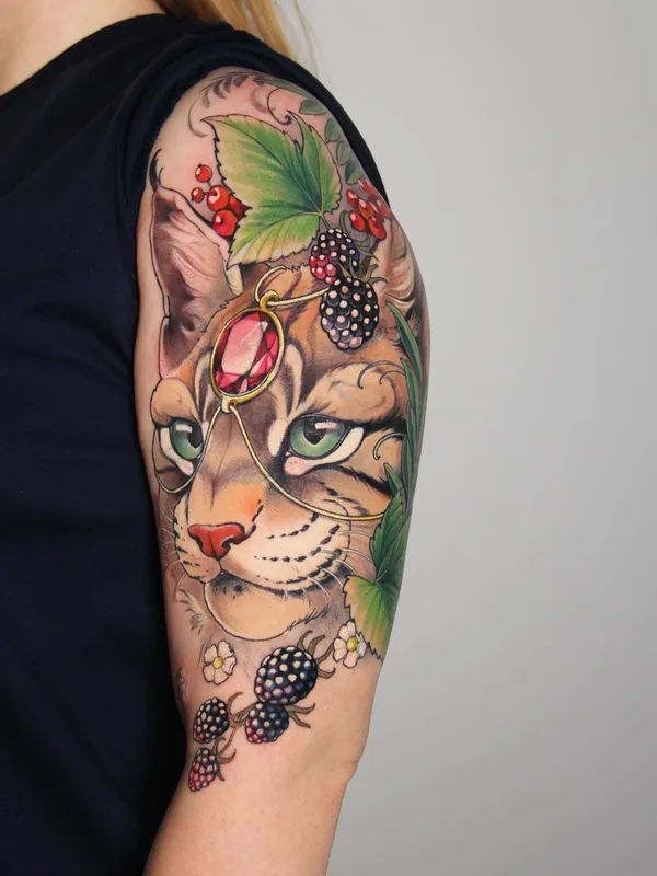 female color illustrative 타투 부위 upper arm #44625 | 타투이스트 Victoria Ko