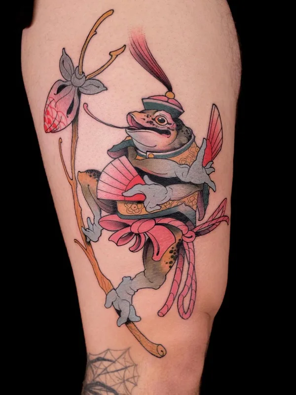 color japanese татуировка на thigh #44631 | Тату мастер Andrew Davidov