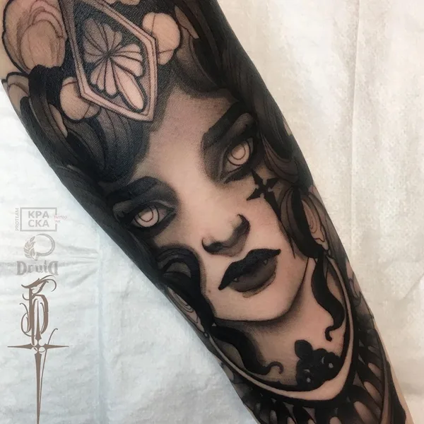 Neo Traditional tattoo by Денис Бедринский in Saint Petersburg