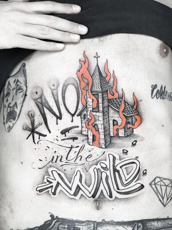 color sketch tattoo auf stomach #46608 | Tätowierer Conio