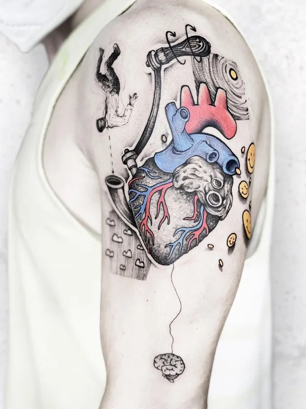 color illustrative tattoo auf upper arm #46610 | Tätowierer Conio