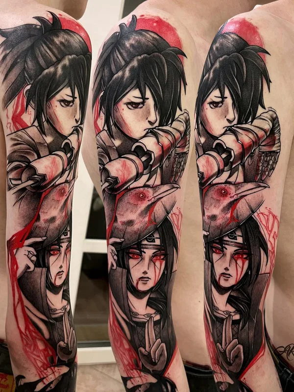 color anime 纹身 在 full sleeve #50483 | 纹身师 Алексей Коновалов