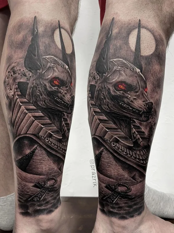 black and grey realism 纹身 在 calf #50491 | 纹身师 Алексей Коновалов
