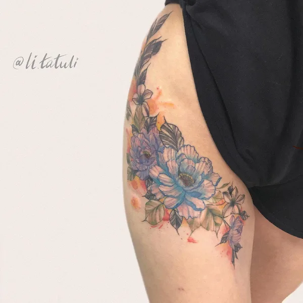 Watercolor tattoo by Ангелина Начётова in Казань