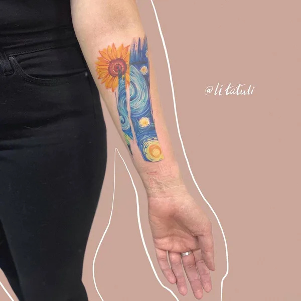 Watercolor tattoo by Ангелина Начётова in Казань