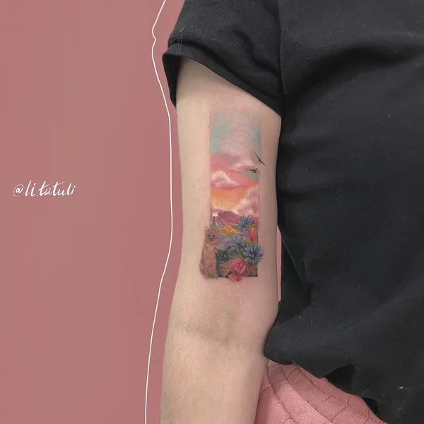 Watercolor tattoo by Ангелина Начётова in Казань