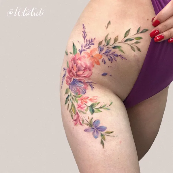 Watercolor tattoo by Ангелина Начётова in Казань