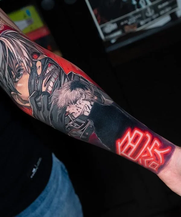 color anime 纹身 在 full sleeve #50519 | 纹身师 Николай Мерцалов