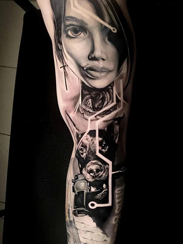 female black and grey realism 타투 부위 forearm #50562 | 타투이스트 Артем Есипов
