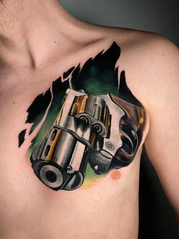 male color realism татуировка на chest #50606 | Тату мастер Сергей Кочетков