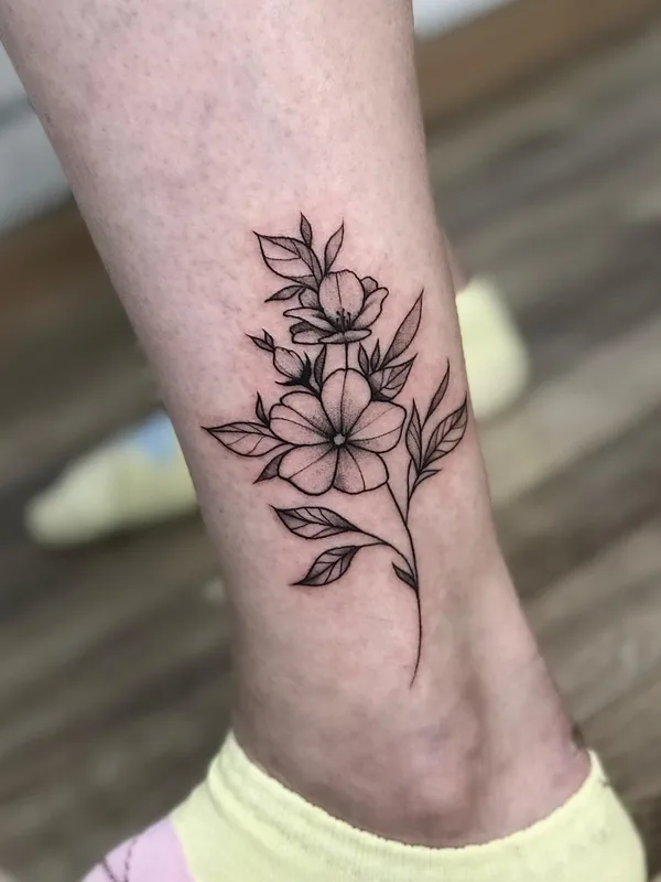 female black and grey linework 타투 부위 ankle #50613 | 타투이스트 Костя Камбуров