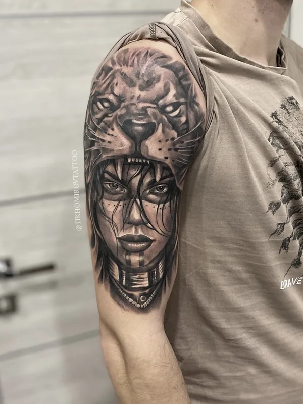 black and grey realism Tatuaggio su upper arm #64273 | Tatuatore Андрей Тихомиров