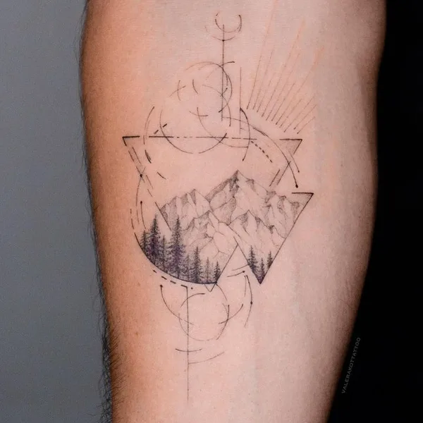 Graphic tattoo by Valera Kot in Moscow