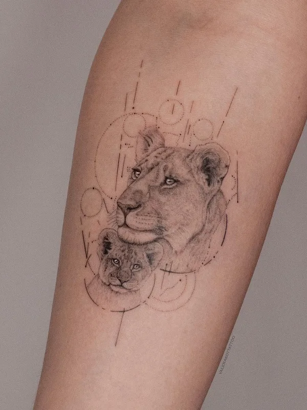 Graphic tattoo by Valera Kot in Moscow