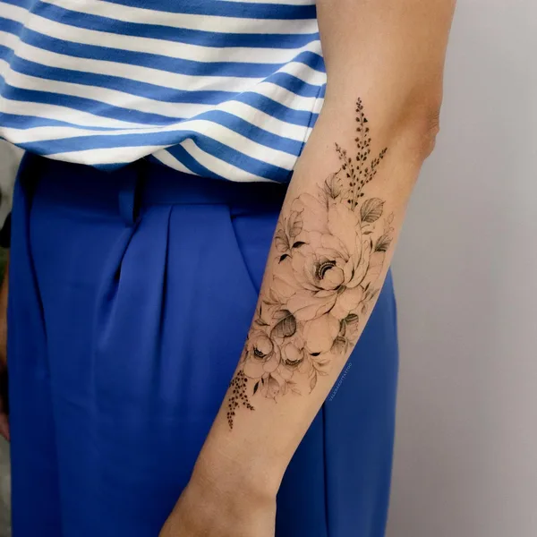 Graphic tattoo by Valera Kot in Moscow