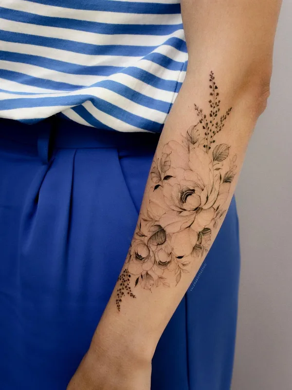 Graphic tattoo by Valera Kot in Moscow