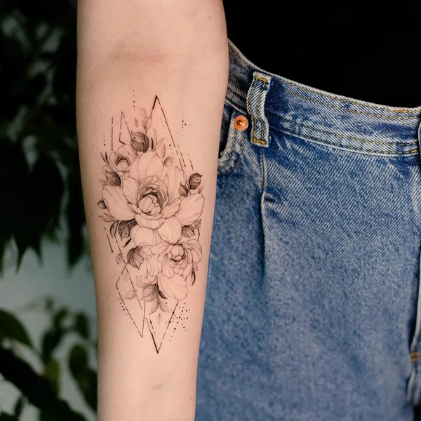 Graphic tattoo by Valera Kot in Moscow