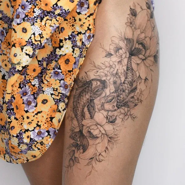 Graphic tattoo by Valera Kot in Moscow
