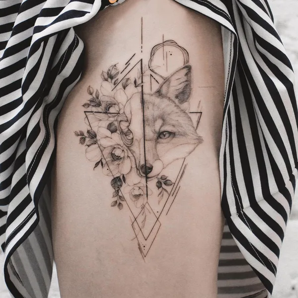 Graphic tattoo by Valera Kot in Moscow