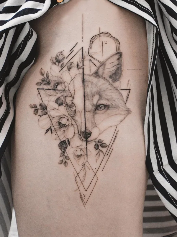 Graphic tattoo by Valera Kot in Moscow