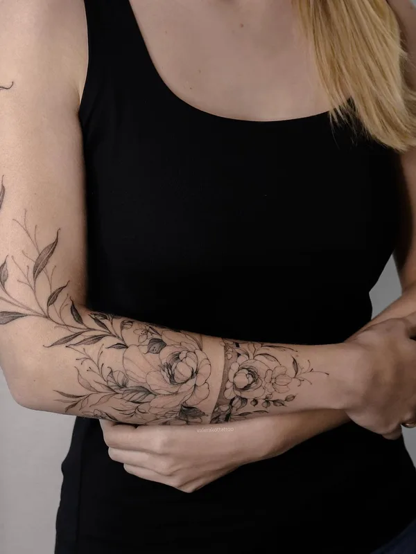 Graphic tattoo by Valera Kot in Moscow