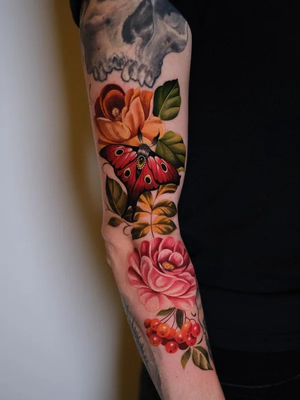 female color realism татуировка на sleeve #66197 | Тату мастер PONY WAVE