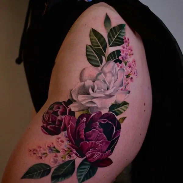Botanical tattoo by PONY WAVE in Los Angeles