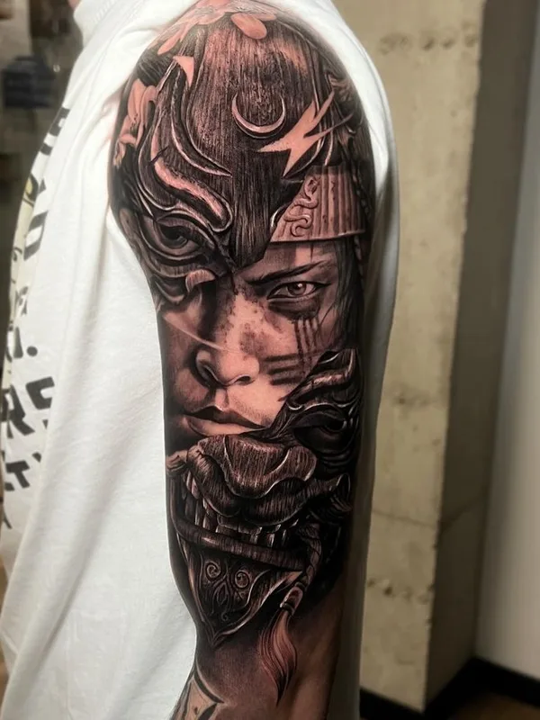 black and grey realism tatuaje en full sleeve #66212 | Tatuador Franky Lozano