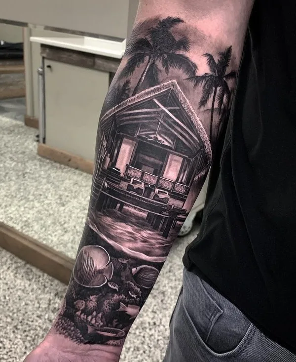 black and grey realism tatuaje en forearm #66222 | Tatuador Dylan Weber