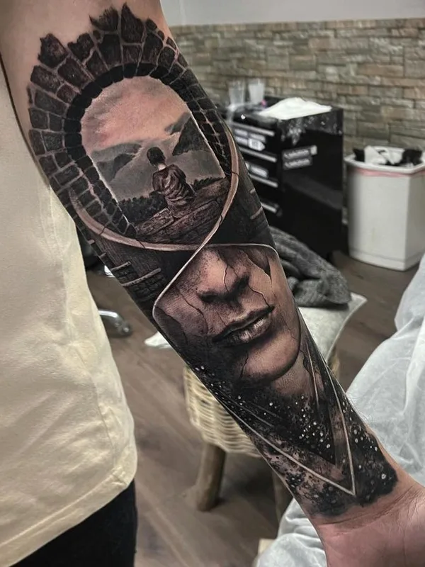 black and grey realism tatuaje en forearm #66218 | Tatuador Dylan Weber