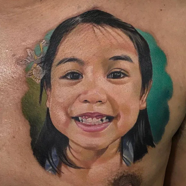 Portrait tattoo by Aaron Olaguivel (Omom Tattoo) in Manila