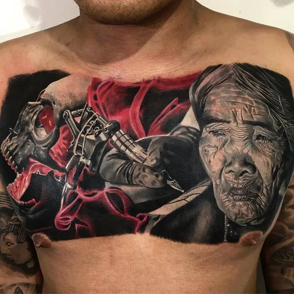 Portrait tattoo by Aaron Olaguivel (Omom Tattoo) in Manila