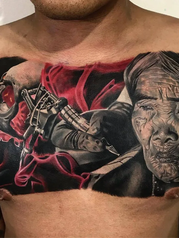 male color realism 타투 부위 chest #31185 | 타투이스트 Aaron Olaguivel (Omom Tattoo)