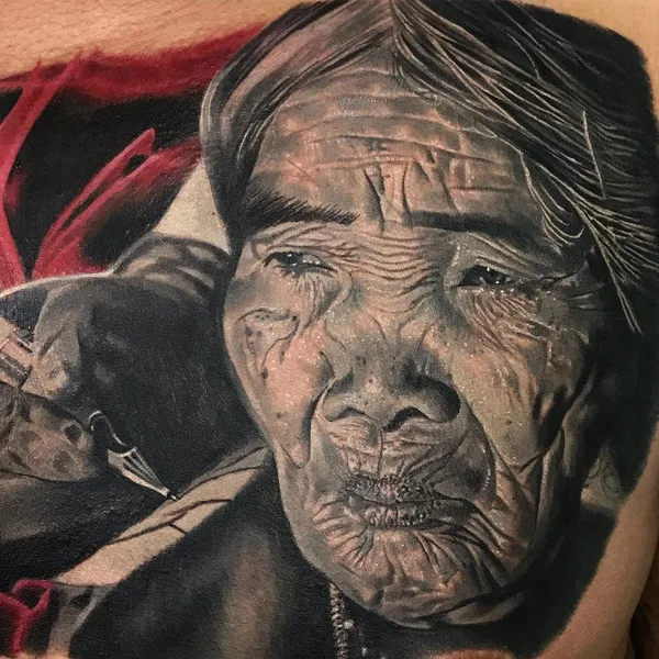 Portrait tattoo by Aaron Olaguivel (Omom Tattoo) in Manila