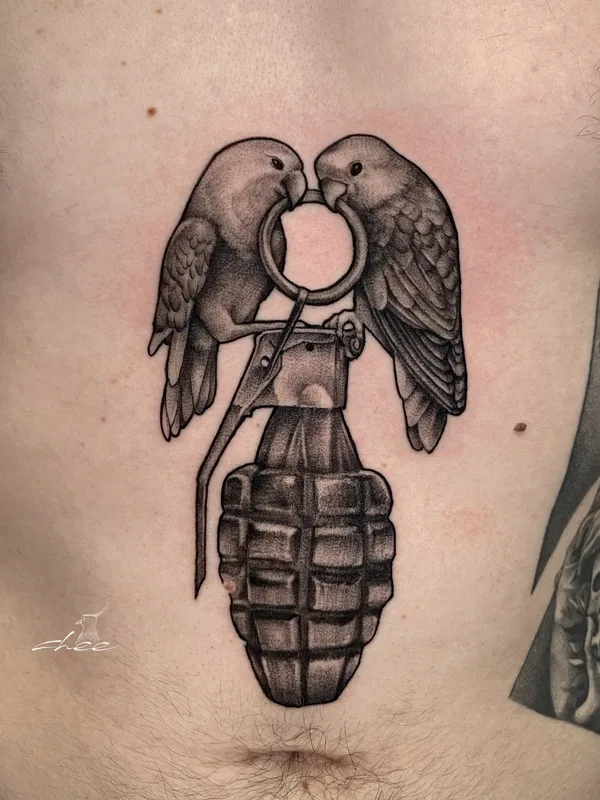 black and grey black and grey tatouage sur chest #70596 | Artiste tatoueur chee.tattoo