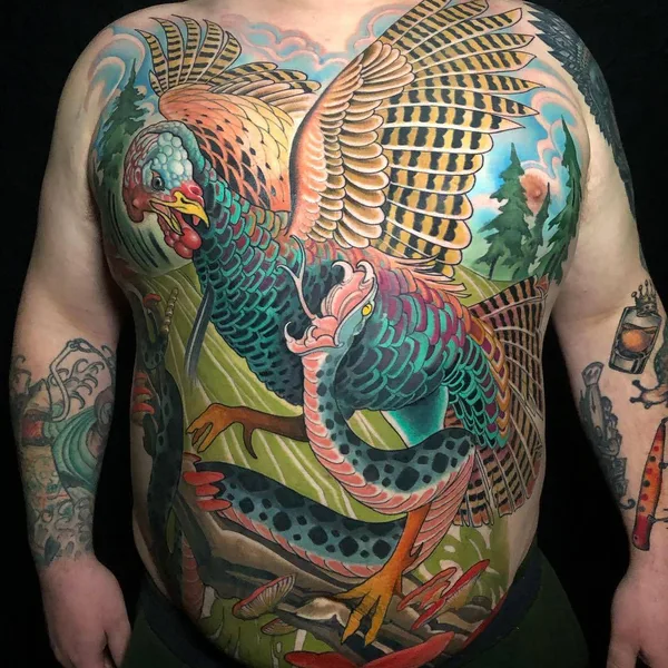 Neo Traditional tattoo by Dan Pemble in Marquette